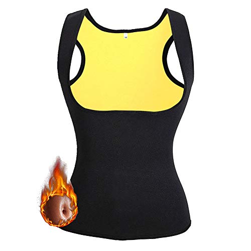 NHEIMA Faja Reductora Mujer Camisetas Sauna Adelgazantes para Mujer Chaleco de Neopreno Corset para Sudoración, Quema Grasa, Faja Abdomen, Tamaño L