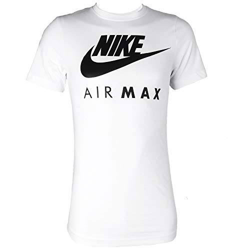 Nike Air Max - Camiseta de manga corta y cuello redondo, para hombre S-2 X L blanco blanco Large