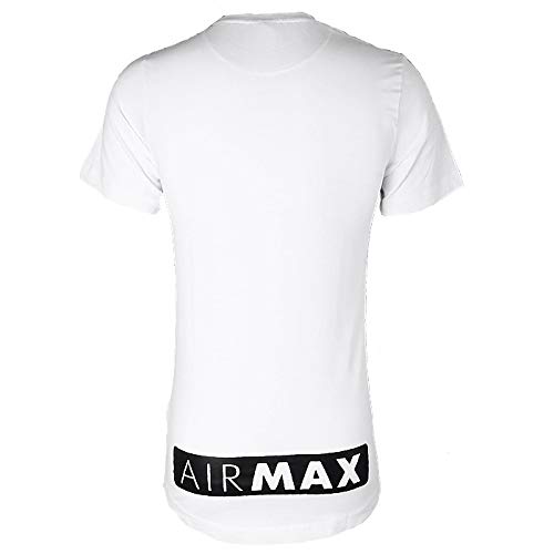 Nike Air Max - Camiseta de manga corta y cuello redondo, para hombre S-2 X L blanco blanco Medium