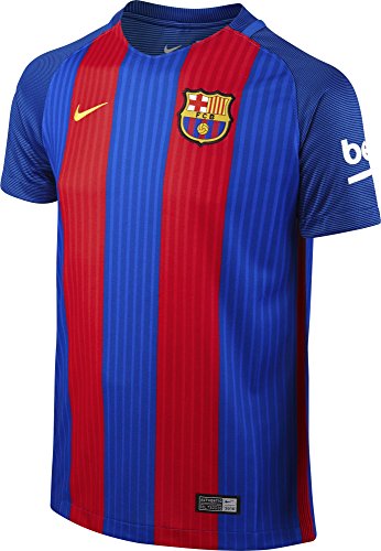 NIKE FCB YTH SS Hm Stadium JSY Camiseta Línea F.C. Barcelona, Niños, Azul (Sport Royal/Gym Red/University Gold), S