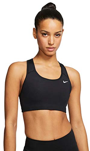 NIKE Med Non Pad Bra Sujetador de Deporte, Mujer, Black/(White), L