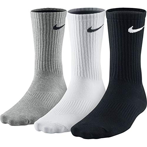 Nike Soken Lightweight Crew Paquete de 3 Pares Calcetines, Hombre, Multicolor (Grey Heather/Black/White), 46-50 EU