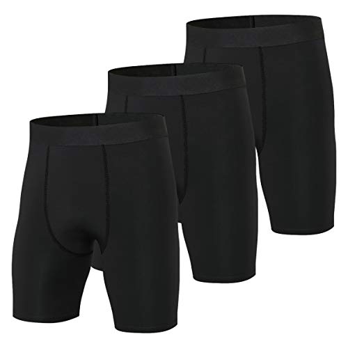 Niksa Mallas Cortas Running Hombre Pantalones Cortos de Compresión para Deporte, Fitness, Gym Negro Small