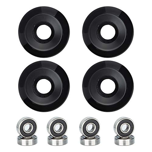 NONMON 4Pcs Ruedas de Skateboards 52mm 95A con 8Pcs Rodamientos ABEC9 608RS,Ruedas y Cojinetes de Repuesto para Skateboard Monopatín Patines Cuatro Roller Pennyboard,Negro