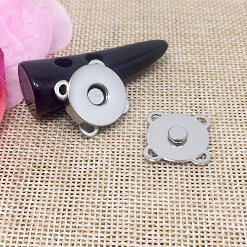 Nuluxi Magnético de Botón de Metal Coser Prendas de Metal Botones de Presión Botones de Presión de Metal Magnético Ideal para Coser, Manualidades, Ropa, Bolsos, Álbumes de Recortes y Más-18mm (Plata)