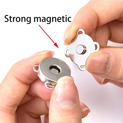 Nuluxi Magnético de Botón de Metal Coser Prendas de Metal Botones de Presión Botones de Presión de Metal Magnético Ideal para Coser, Manualidades, Ropa, Bolsos, Álbumes de Recortes y Más-18mm (Plata)