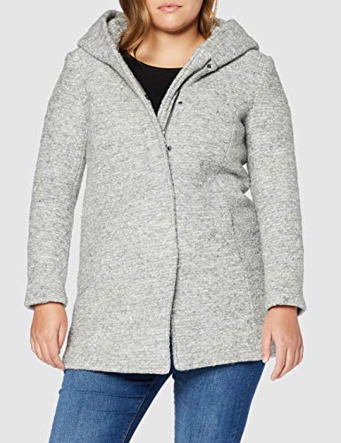 Only Onlsedona Boucle Wool Coat Otw Noos Abrigo, Gris (Light Grey Melange Detail:Melange), 36 (Talla del fabricante: X-Small) para Mujer