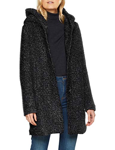 Only Onlsedona Boucle Wool Coat Otw Noos Abrigo, Negro (Black Detail:Melange), 40 (Talla del fabricante: Medium) para Mujer