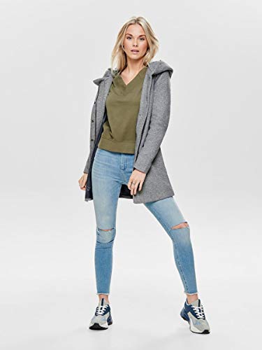 Only onlSEDONA Coat OTW Noos Abrigo, Gris (Light Grey Melange), 44 (Talla del Fabricante: XX-Large) para Mujer