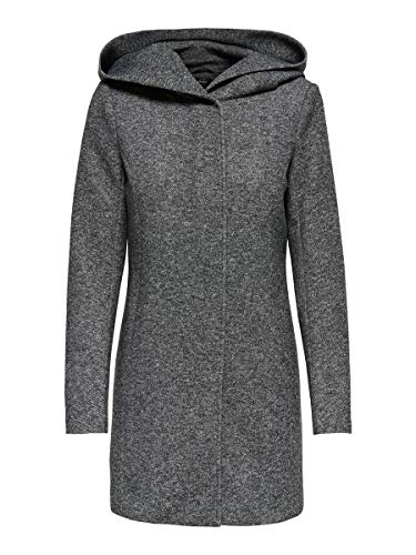 Only onlSEDONA Light Coat OTW Noos Abrigo, Gris (Dark Grey Melange), 40 (Talla del Fabricante: Large) para Mujer