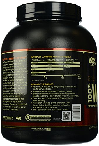 Optimum Nutrition Gold Standard 100% Whey Proteína en Polvo, Vainilla Ice Cream - 2270 g