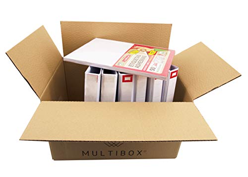 Pack 8 Cajas Cartón Mudanza y Almacenaje Con Asas Reforzado 51617 Resistente 430x300x250mm Fabricado En España diseño ergonómico Multiusos logística Mercancías Documentos Organizador Trastero