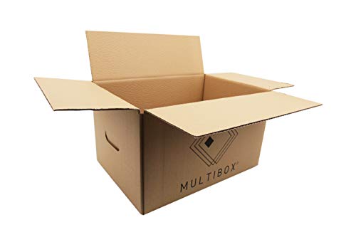 Pack 8 Cajas Cartón Mudanza y Almacenaje Con Asas Reforzado 51617 Resistente 430x300x250mm Fabricado En España diseño ergonómico Multiusos logística Mercancías Documentos Organizador Trastero