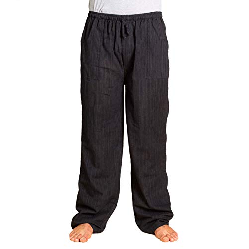 PANASIAM Relax Pants Cotton Lini, Black, XL