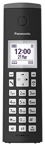 Panasonic KX-TGK210, Teléfono Fijo Inalámbrico de Diseño (LCD, Identificador de Llamadas, Agenda de 50 números, Bloqueo de Llamada, Modo ECO), DECT, Negro