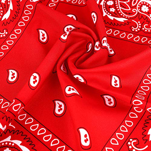 Pañuelos Bandanas de Modelo de Paisley para Cuello Cabeza Multicolor Múltiple para Mujer y Hombre, 12 Piezas Vaquero Diadema Estampado Corbatas Pañuelo Ciclismo, Square Handkerchiefs