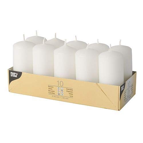 Papstar 17915 - Velas, 10 unidades, color blanco