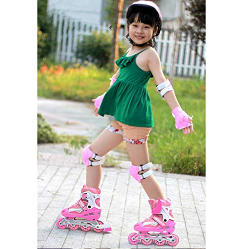 Patines en Línea Ajustables Patines de Ruedas Para Niños y Adultos Soporte de Aluminio Con Ruedas de Destello Completo Ejercicio Niños Niñas Hombres y Mujeres Patines en Línea Rojo_L (Ue: 37-41)