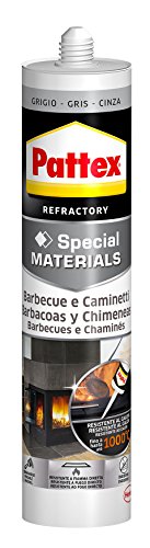 Pattex Silicona barbacoas y chimeneas, gris, resiste al fuego, 500gr