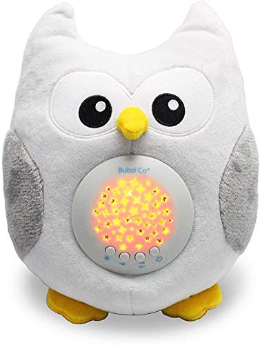 Peluche para Bebé Búho - Máquina de Ruido Blanco – Luz quitamiedos Infantil – Regalo para Bebé Niña - Regalo de Baby Shower - Calmante del Sueño – Regalo para Recién Nacido