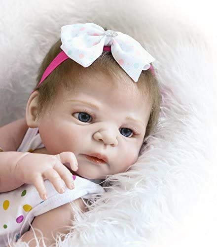 Pinky Reborn 18 Pulgadas 45 cm de Cuerpo Completo de Silicona Real Life Like Reborn Doll Vinilo Suave Realistic Newborn Baby Doll Imán Impermeable Chupete