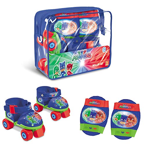 PJ Masks MD-18475 Set Patines y Protecciones, Multicolor, Talla Ajustable