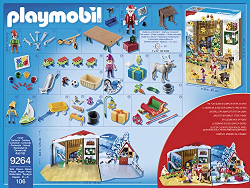 PLAYMOBIL Calendario de Adviento- Taller de Navidad, Multicolor (9264)