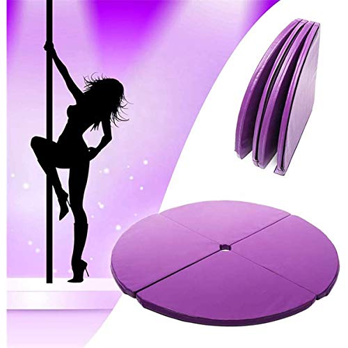 Portátil Fitness Pole Dance Mat Pole Dance Mat Modelo Estándar de Seguridad Ronda Yoga Ejercicio Seguridad Baile Pad Dia 4ft x 2", Rosa, 120 * 10cm