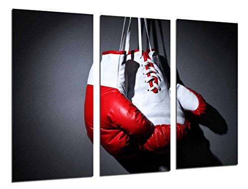 Poster Fotográfico Deporte Boxeo, Guante Blanco y Rojo, Motivacion Tamaño total: 97 x 62 cm XXL