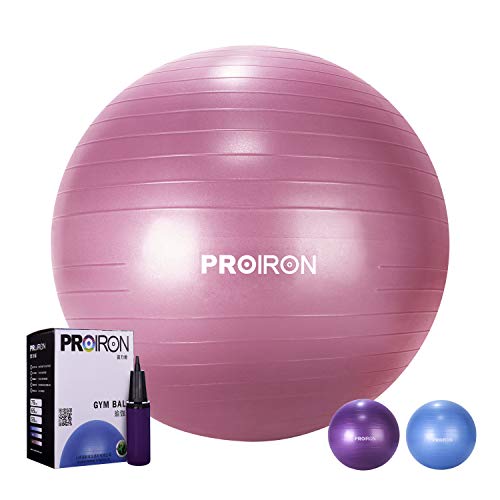 PROIRON Fitness Pelota de Ejercicio - Bola Suiza con Bomba de Inflado,Bola de Yoga antirrebote y Antideslizante,Bola de Equilibrio para Gimnasio Pilates Gimnasio de Yoga Rojo 75cm