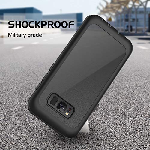 Prologfer Funda para Samsung Galaxy S8 Plus 360 Grados Transparente Carcasa Resistente con Protector de Pantalla incorporada Prueba de Golpes y Suciedad Cover para Samsung Galaxy S8 Plus Negro