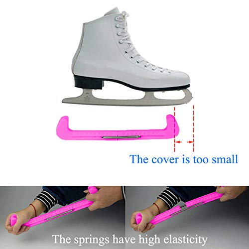 Protector de cuchilla, 1 par de patines artísticos, funda protectora para zapatos de patinaje, funda protectora para patines, color rojo rosa