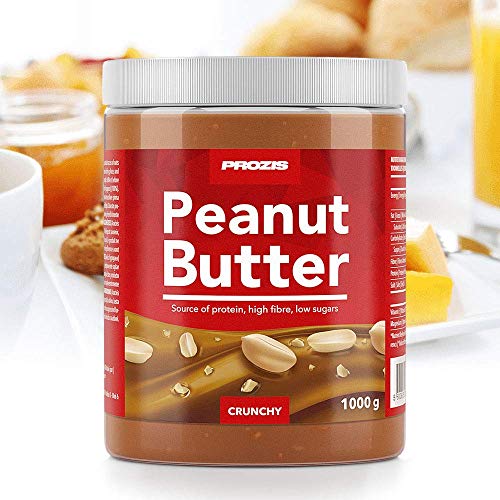 Prozis Peanut Butter 1kg - Deliciosa y de Textura Crujiente - Fuente Natural de Proteína - Apta para Dietas Veganas, Kosher y Halal - Sin Sal Añadida y Sin Grasas Trans