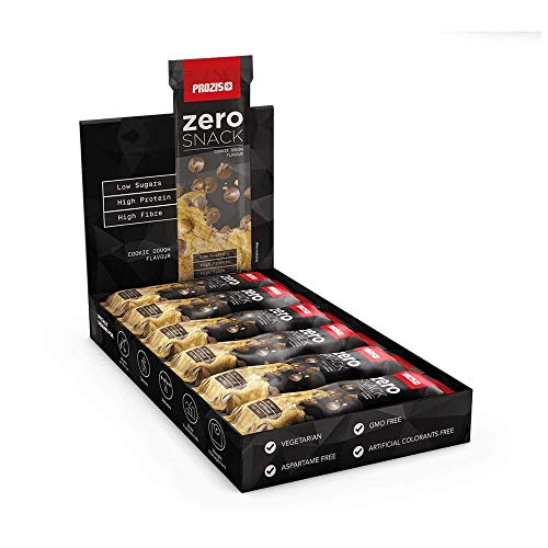 Prozis Zero Snack - Barra rico en proteína y Bajo en Hidratos de Carbono y Azúcares, Masa para Galletas con Trozos de Chocolate - 12x35g