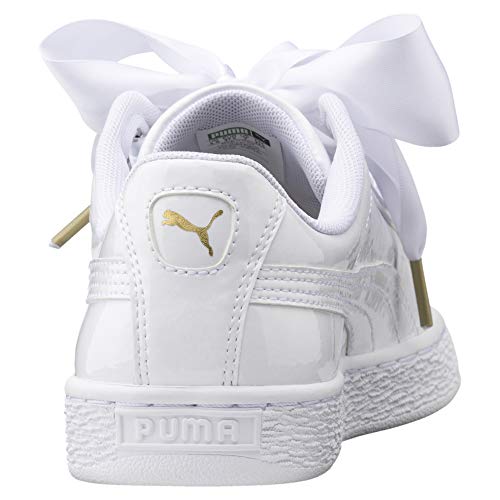 PUMA Basket Heart Patent Wn'S, Zapatillas Mujer, Blanco White White, 38.5 EU