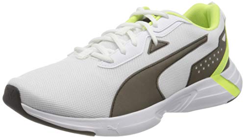 PUMA Space Runner, Zapatillas para Correr de Carretera Unisex Adulto, Blanco White Black/Fizzy Yellow, 44 EU