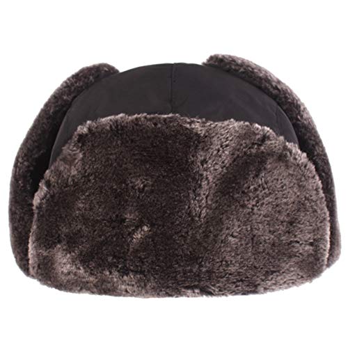 PYapron Sombreros de Bombardero de Invierno Unisex, Sombrero de trampolín con Solapa Oreja con Hebilla Ajuste, Sombrero Caza Ruso Ushanka cálido algodón para Hombres, 58 cm de Talla única,Gris