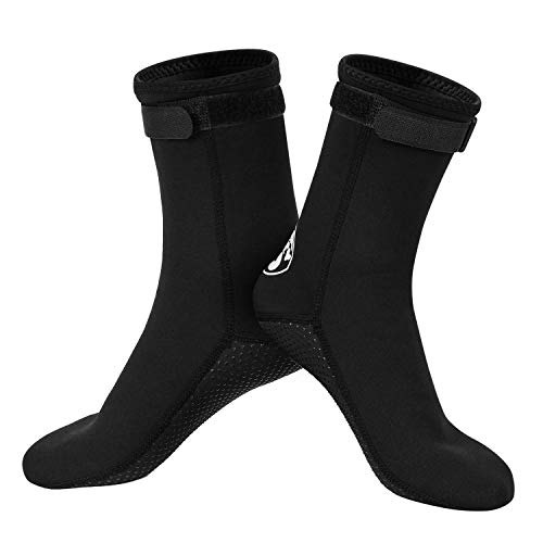 QKURT Calcetines de Neopreno, Calcetines de Neopreno de 3 mm para Buceo, Snorkel y Deportes acuáticos, Calcetines Antideslizantes para Hombres y Mujeres