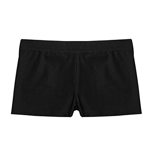 ranrann Pantalones Cortos Deportivos para Niña 2-12 Años Elástico Pantalones de Danza Gimnasia Color Sólido Suave Sport Shorts de Yoga Fitness Workout Negro 10-12 Años