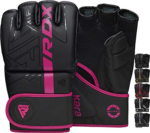 RDX Guantes MMA para Artes Marciales Grappling Entrenamiento, Maya Hide Cuero Kara Sparring Guantillas Lucha Krav Maga y Combate Training Muay Thai Kickboxing