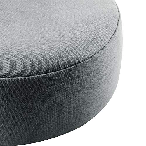 REEHUT Cojin Zafu Meditation Yoga Zen - 30cm × 11cm- Cojin Yoga Zafu, Cojin Suelo Redondo, Meditation Cushion para Yoga - Cubierta en Algodon Lavable (Gris)