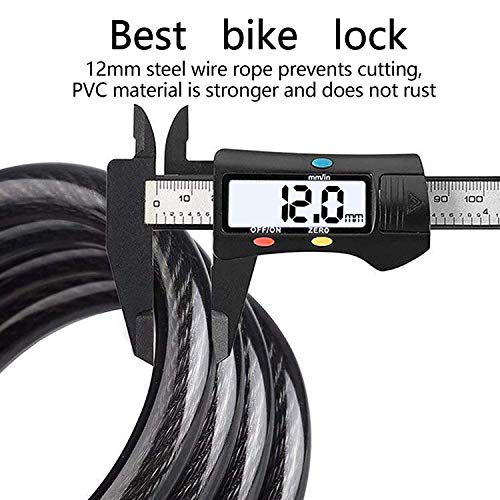 REHKITTZ Candado Bicicleta Cadena Bici Combinacion 5 Dígitos 120cm/12mm Largo Candados Antirrobo Bicicletas Seguridad para MTB Patinete Eléctrico Bicis Carretilla Puertas Accesorios