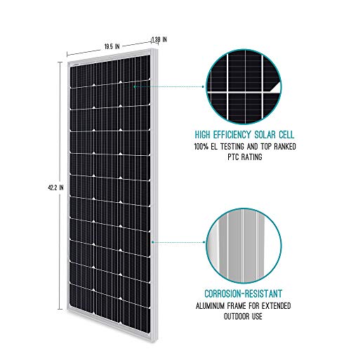 RENOGY 12 voltios 100 vatios Kits solares: 100W módulo de panel solar fotovoltaico PV + cable solar + 30A controlador solar + Z Soportes