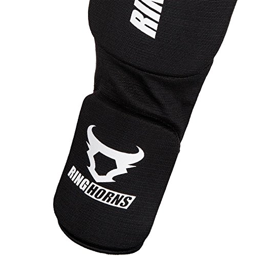 Ringhorns Charger Espinilleras de Boxeo, Unisex Adulto, Negro, Talla Única