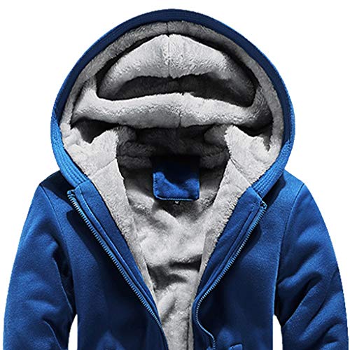 riou Chaqueta con Capucha Forro Polar Sudadera con Capucha Hombres de Manga Larga Hoodie Casual Abrigo Otoño-Invierno Chandal Arriba Tops