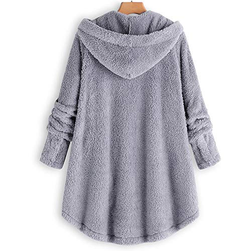 riou Mujer Sudadera con Capucha para Mujer tamaño Grande suéter para Mujer otoño e Invierno Camisa de Manga Larga Chaqueta Caliente botón de Felpa Descuento