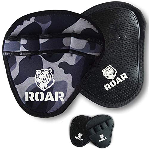 Roar® Guantillas Gimnasio, Grip Pad, Almohadilla Barra Gimnasio, Grip Power Pads, Grip Gym, Grip Gimnasio, Guantes Grip para Gym Hombre Y Mujer Fitness, Calleras Gimnasio, Gloves Gym (Camuflaje)