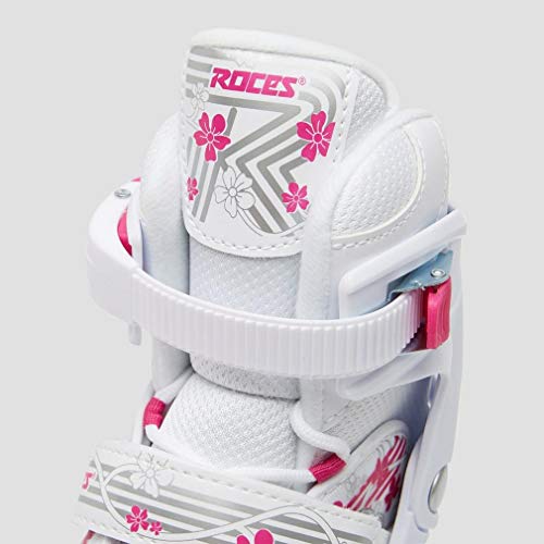 Roces Jokey 3.0 Girl - Patines en línea para niña (Talla 26/29), Color Blanco y Rosa