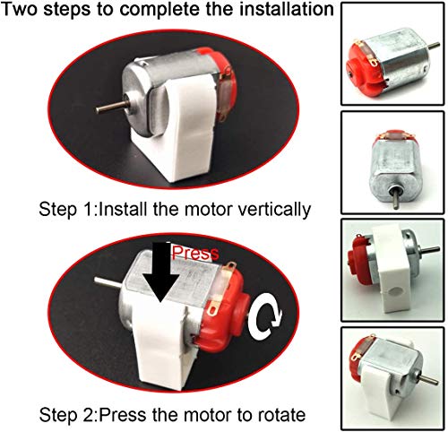 RUNCCI-YUN 40pcs DC Motor Kit，1.5-3V 20000 RPM DC Motor Mini，8 x Conector de batería de 9v Soporte de Montaje del Motor Interruptores Basculantes ，para Proyectos de Ciencia DIY（mini motor 130）