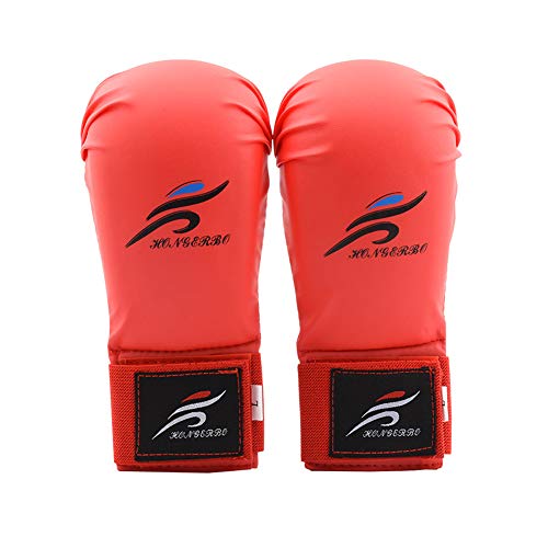 Rysmliuhan Shop Guantes Kick Boxing Guantillas Karate Guantes de Kickboxing Guantes de Boxeo tailandés Bolsa de Boxeo Guantes Guantes de Entrenamiento de Boxeo Red,L